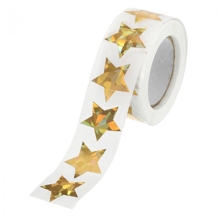 PATIKIL 1インチスターステッカーロール 1ロール/500個の自己粘着プレートフラッシュスターラベルメタ..