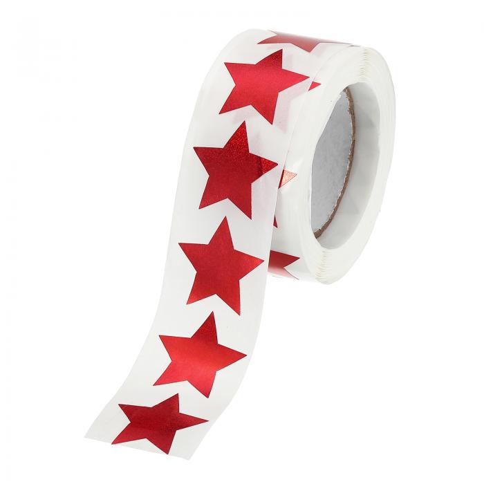 PATIKIL 1インチスターステッカーロール 1ロール/500個の自己粘着性の細かいフラッシュスターラベルメ..