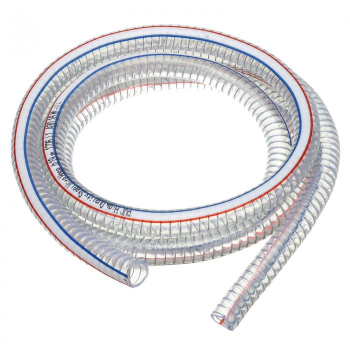 PATIKIL 3/4インチIDワイヤー補強ホース10フィート PVCビニール吸引チューブ 高圧化学耐性 螺旋スチー..