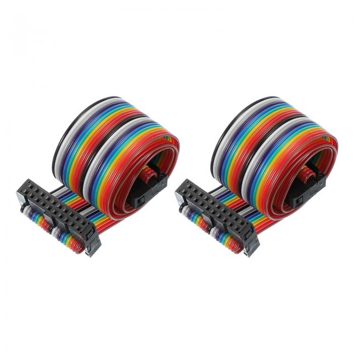 PATIKIL 20 ピン IDCコネクター平リボンケーブル2.54 mmピッチ長さ300 mm幅25 mm 2個デュアルロー テー..