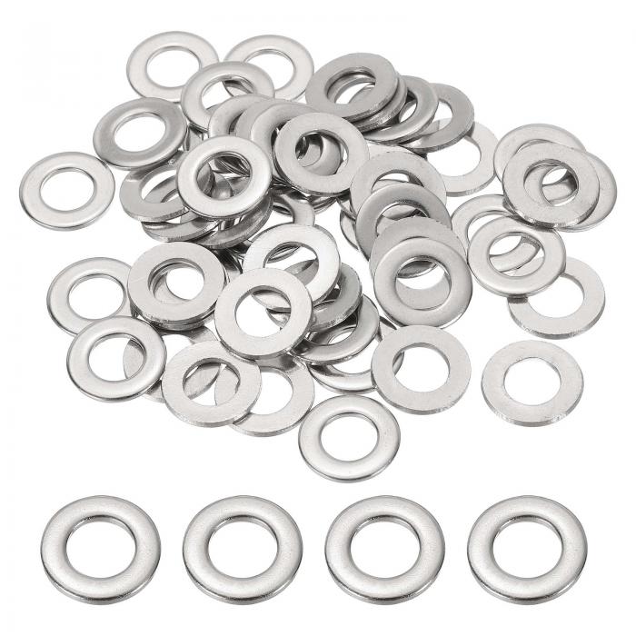 PATIKIL M8×16mm×1.5mm ステンレス製フラットワッシャー 50個 ラウンドメタルワッシャー 小型スペーサー ネジ ボルト ナット アソートメント