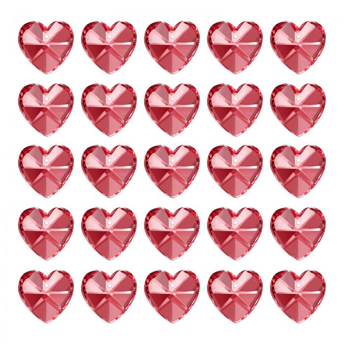 PATIKIL K9水晶ハートビーズ1穴ペンダント、30個入り14mmシャンデリアプリズムパーツ装飾吊りビーズ、D..