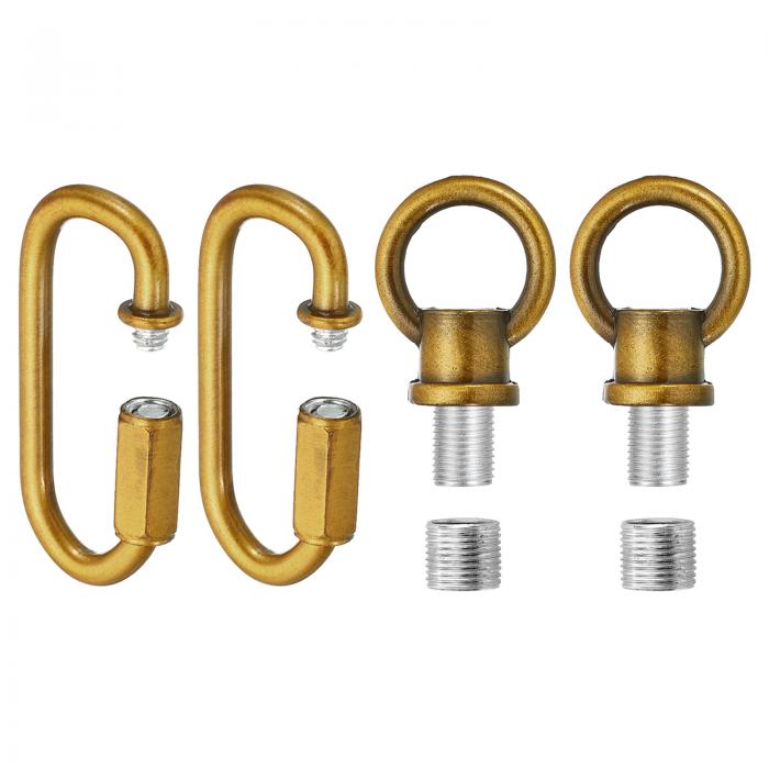PATIKIL M10細い糸ランプ女性ループホルダー M12アダプターチェーンクイックリンク シャンデリア用リフティングアイナットフックリング 88ポンドロード金ブロンズ2個パック