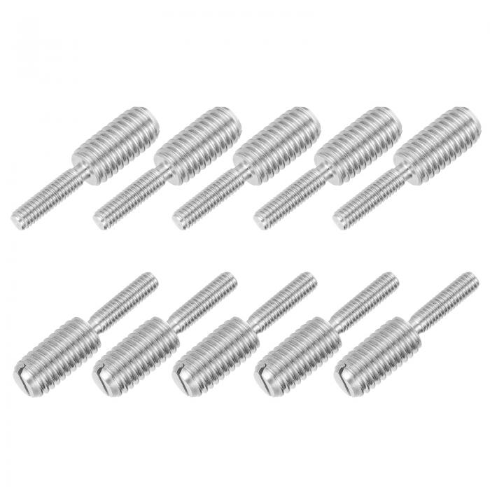 PATIKIL M4x15からM8x15 両端スレッドスタッドボルト 家具用ファスナー用 10個パック スロットヘッド30..