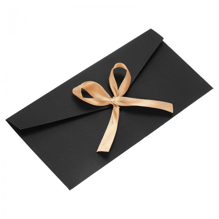 PATIKIL 結び目付き封筒 8.7" x 4.3" 10枚入り 招待状封筒リボン付き 招待状や贈り物 クリスマス誕生日..