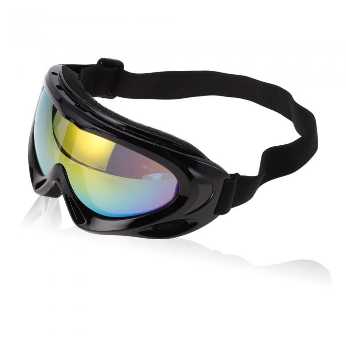 Partuto 1 Pc オートバイライディングゴーグル PC TPU サイクリングサングラス レッド イエローレンズ ブラックフレーム