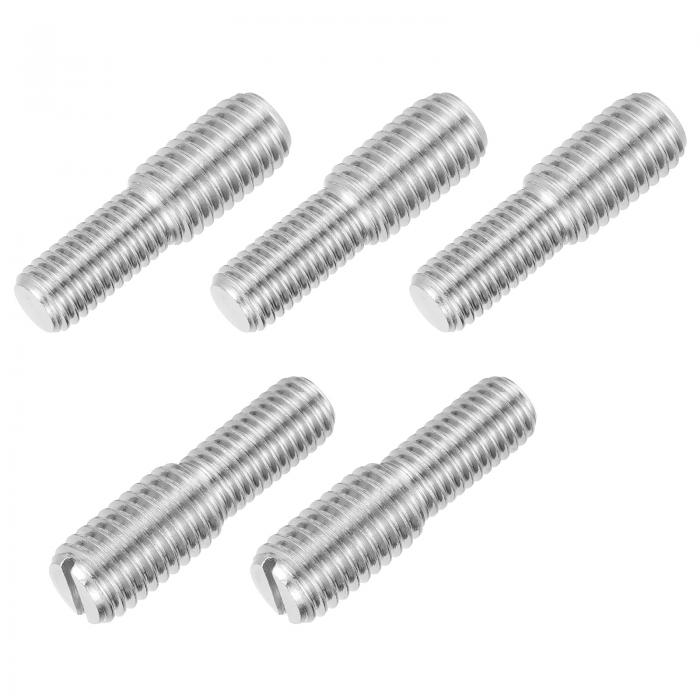 PATIKIL M10x20からM12x20 ダブルエンドスレッドスタッドネジボルト 家具用ファスナー用 5個パック ス..