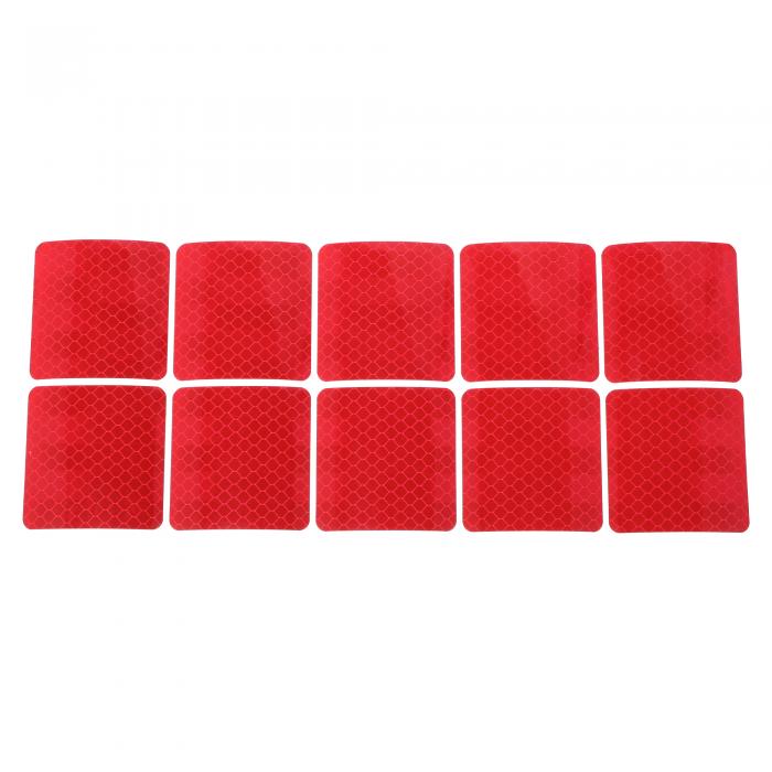 VekAuto リフレクティブバンパーデカール 赤い長方形 10個の長方形 リフレクティブカーステッカー パー..