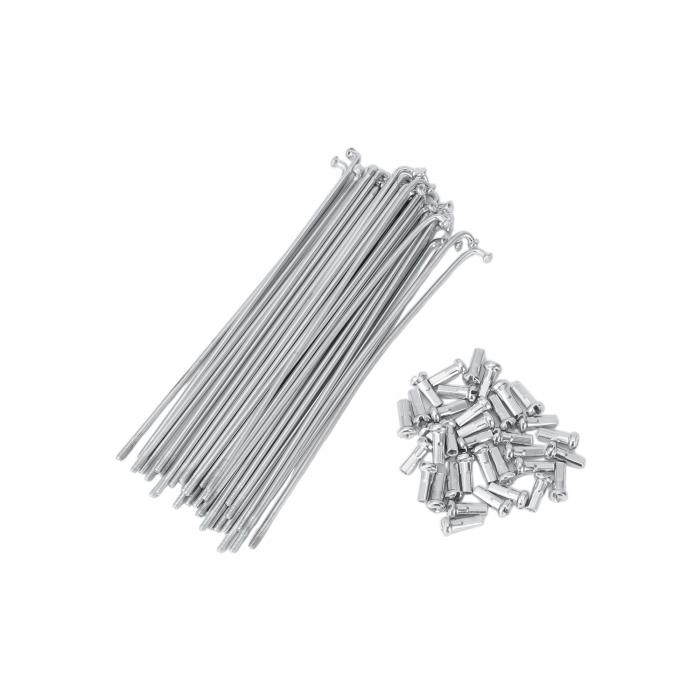 Hihaha 36セット 13G自転車スポーク 133 mm自転車ホイールスポーク 45鋼亜鉛メッキ シルバートーン