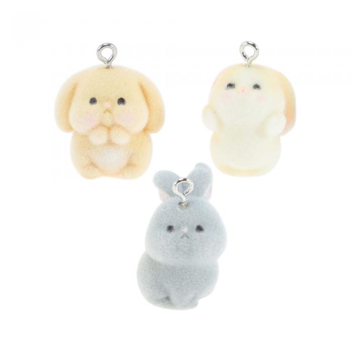 RENEWREVITAL ミニ置物 ミニチュア オーナメント 3個 セット 動物 フィギュア フロック加工 可愛い DIY 卓上 オフィス 車内 装飾 贈り物 ...