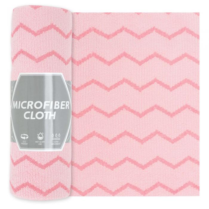 CAPASTEC キッチンタオル マイクロファイバークリーニングクロス クリーニング雑巾 洗濯用クロス マイクロファイバークロス クリーニングタオル 家庭用 車用 ガレージ用 ピンクウェーブパターン 20枚
