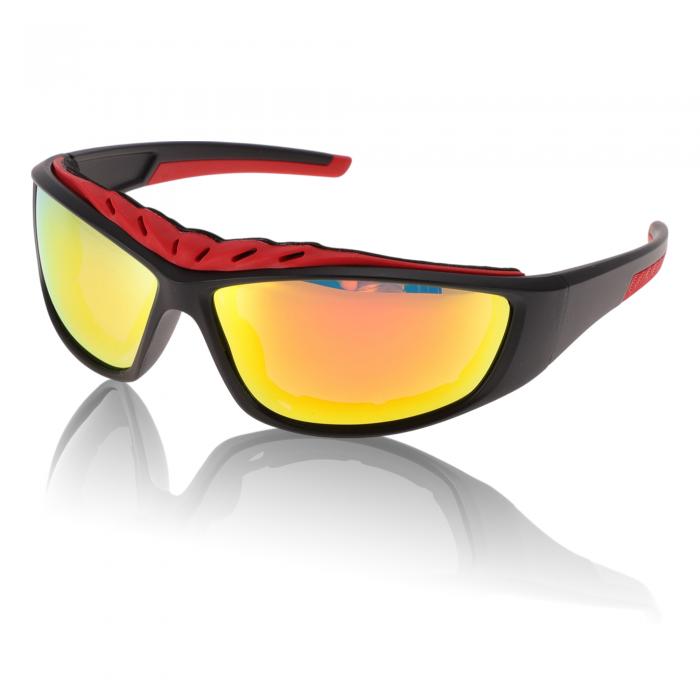 TUCKBOLD オートバイ用ゴーグル アンチグレア トリアセテートセルロースPC サイクリングサングラス レッドレンズ ブラックレッドフレーム