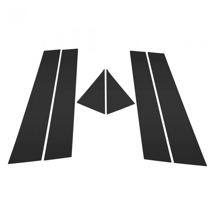 VekAuto フォルクスワーゲンに対応パサート2011-2019用のドアピラーウィンドウトリムフロントリア左右アンチスクラッチステッカーピラーポストドアアウターエクステリアカバーブラック6個