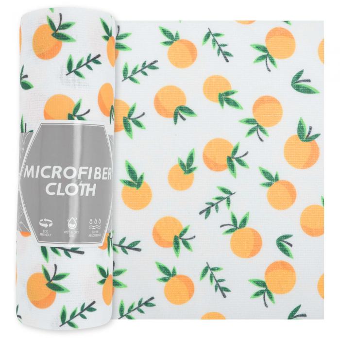 CAPASTEC キッチンタオル マイクロファイバークリーニングクロス クリーニング雑巾 洗濯用クロス マイクロファイバークロス クリーニングタオル 家庭用 車用 ガレージ用 オレンジプリント 20枚