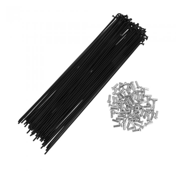 TUCKBOLD 72セット 14G自転車スポーク 219mm自転車ホイールスポーク 炭素鋼ブラック