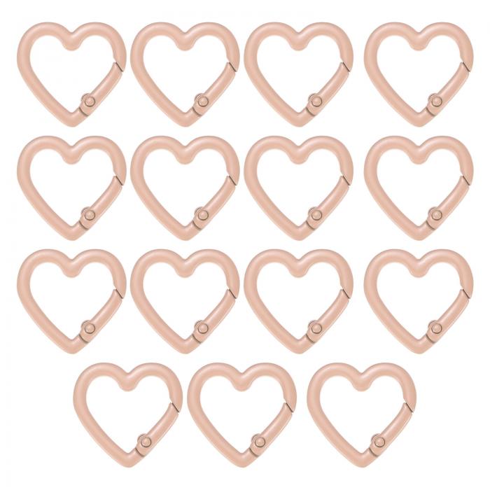 TIXIPEM ハート型スナップクリップ[15個入り] - トリガーキーチェーンクリップ スプリングスナップフッ..