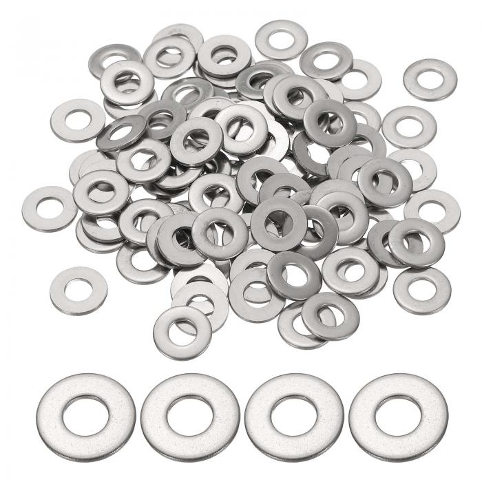PATIKIL #12 ステンレススチールフラットワッシャー 100個 丸い金属ワッシャー ネジボルトナットアソートメント用 小さなスペーサー（1/4