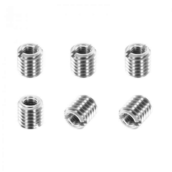PATIKIL スレッドアダプタースリーブリダクションナット 6個M8x1.25メスからM5x0.8オスへの修理用イン..