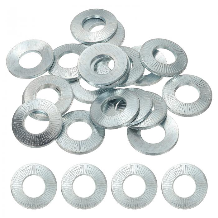 PATIKIL M14x28x1.8mm フラットワッシャー 20個 65Mn鋼ベルビルスプリングディスクワッシャー 円錐形 ねじれメトリックガスケット 自動車産業建設用（白亜亜鉛めっき）