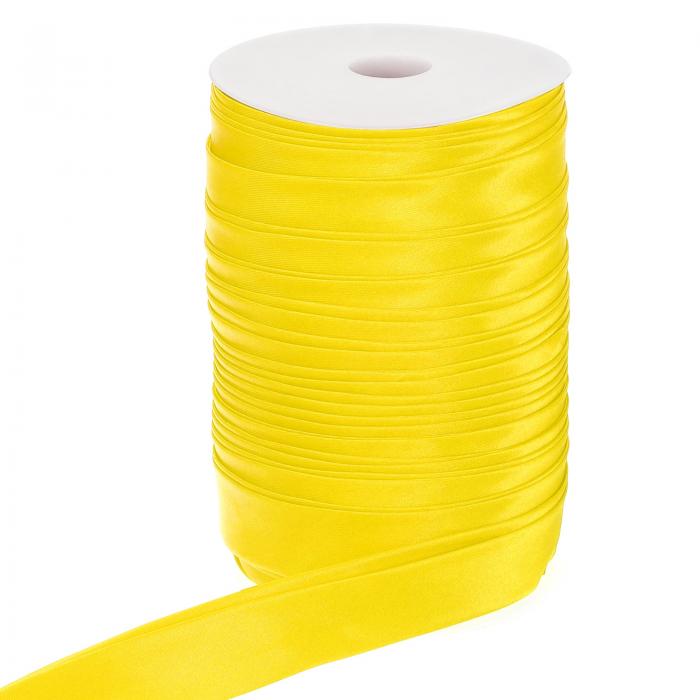PATIKIL ダブルフォールドバイアステープ 1"×55ヤード 連続バイアスバインディングテープ 縫製キルティングシーミングヘミングパイピングアパレルクラフト用サテン生地 ライトイエロー