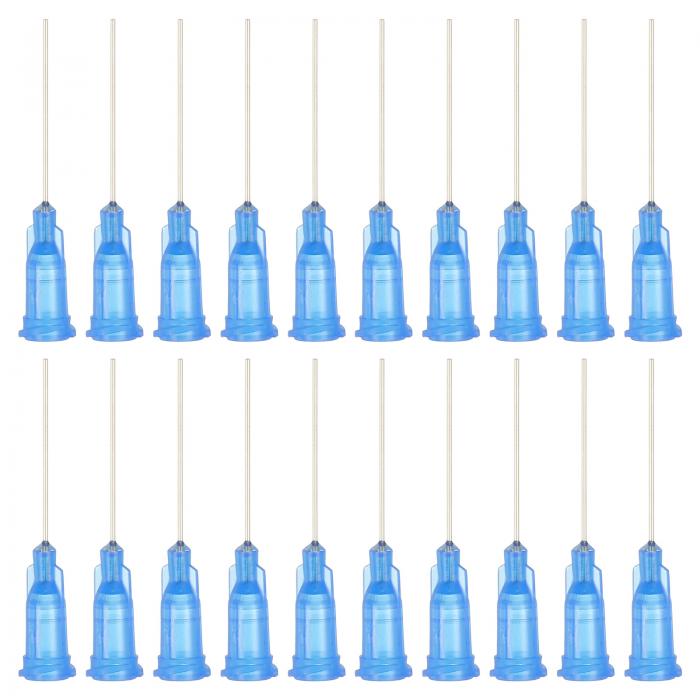 PATIKIL 22Gaディスペンシングニードル 102個 1"産業用鈍い先端ディスペンシングニードルチップ ルーアーロックニードル付き 液体インク 接着剤 オイル 補充用 ブルー