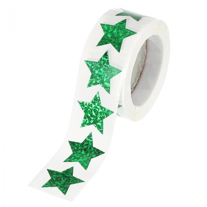 PATIKIL 1インチスターステッカーロール 1ロール/500個の自己粘着プレートフラッシュスターラベルメタ..