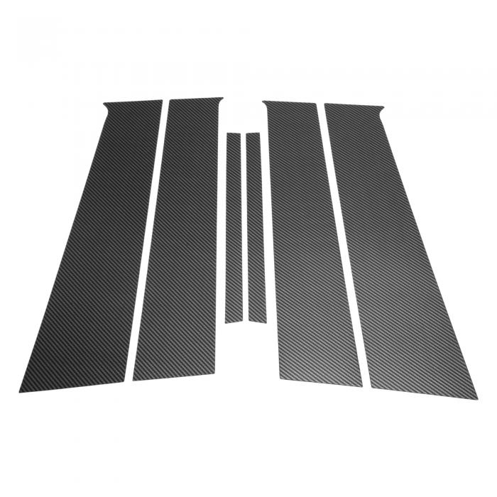 TUCKBOLD ドアピラーウィンドウトリムアンチスクラッチステッカーピラーポストカバー Nissanに対応 Almera/Sunny/Versa 2020-2023 ブラックカーボンファイバーフロントリアレフトライト