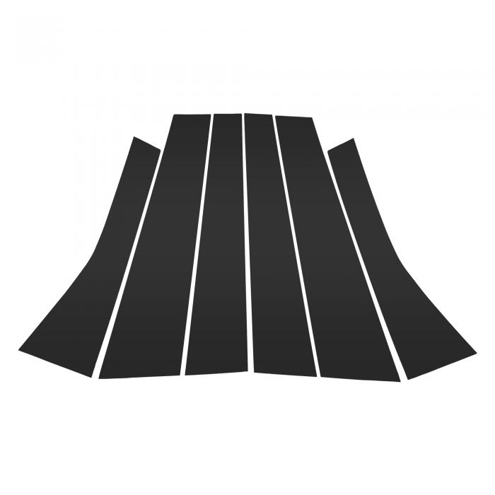 VekAuto フォルクスワーゲンに対応・ポロハッチバック02-10用のドアピラーウィンドウトリムフロントリア左右アンチスクラッチステッカーピラーポストドアアウターエクステリアカバーブラック