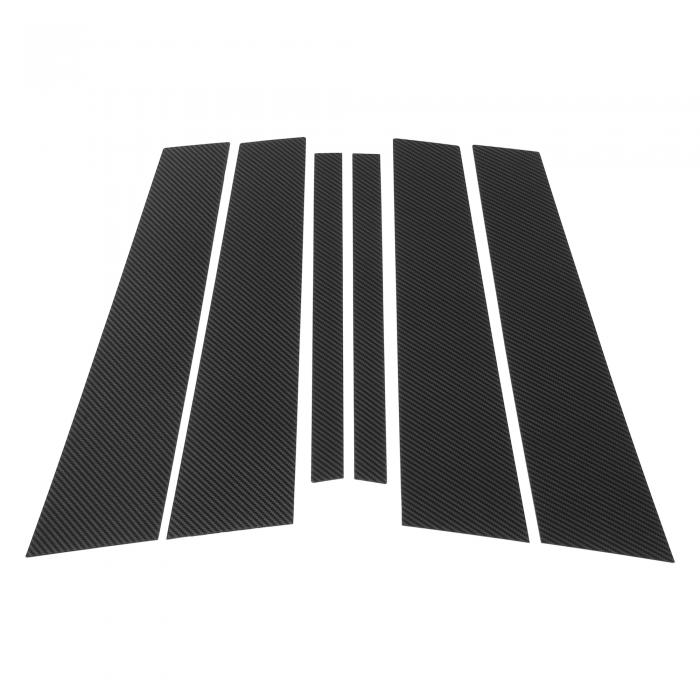 Hihaha ドアピラーウィンドウトリムアンチスクラッチステッカーピラーポストカバー BMWに対応 1シリーズハッチバック2008-2016カーボンファイバーブラックフロントリアレフトライト6個