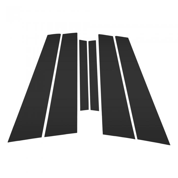 VekAuto ジャガーに対応XE 2016-2023用のドアピラーウィンドウトリムフロントリア左右アンチスクラッチステッカーピラーポストドアアウターエクステリアカバーブラック6個