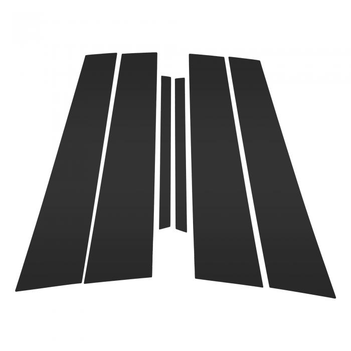 Motoforti ドアピラーウィンドウトリムアンチスクラッチステッカーピラーポストカバーCadillacに対応 CTS 2014-2021ブラックフロントリアレフトライト6個