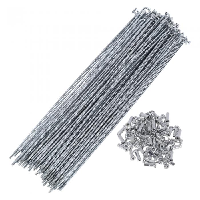 TUCKBOLD 72セット14G自転車スポーク205mm自転車ホイールスポーク炭素鋼亜鉛メッキシルバートーン(4)