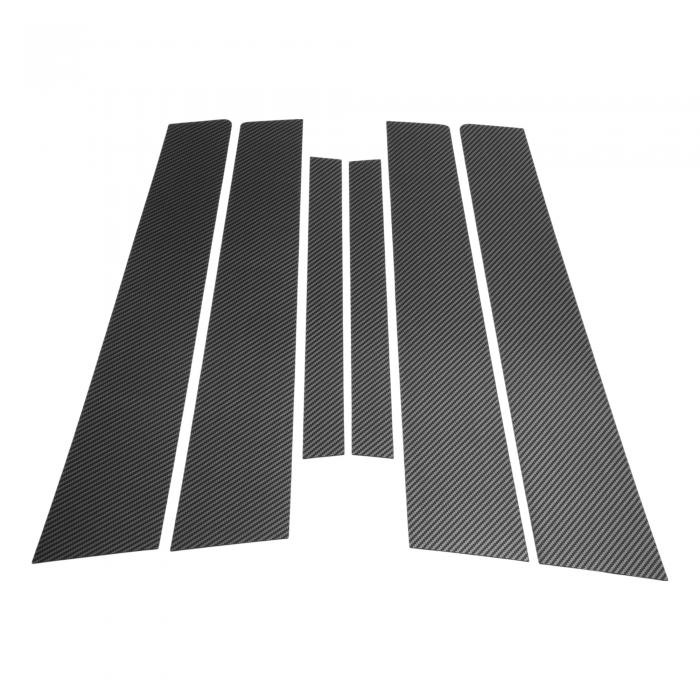 TUCKBOLD ドアピラーウィンドウトリムアンチスクラッチステッカーピラーポストカバー Nissanに対応 Almera/Sunny/Versa 2007-2012 ブラックカーボンファイバーフロントリアレフトライト