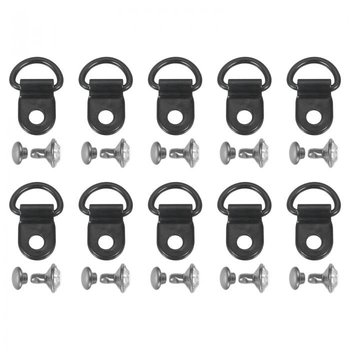 uxcell 10セットの靴ひもフック、ブーツレースフックDリングアイレットバックルとリベット、ハイキングブーツシューレザーバッグ用のブーツアイレット修理クリッ...