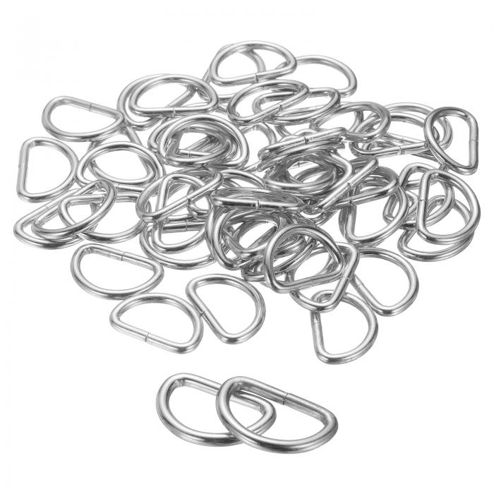 uxcell 50個 Dリング 3/4インチ (20mm) メタル電気めっき D字型バックルクリップ マルチパーパスバック..