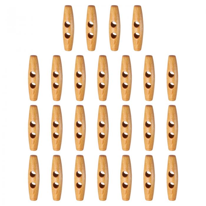 uxcell 25個 木製トグルボタン50mm / 2