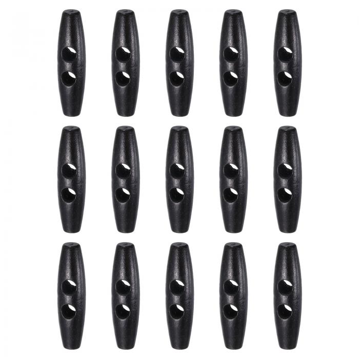 uxcell 15個 木製トグルボタン55mm / 2.2