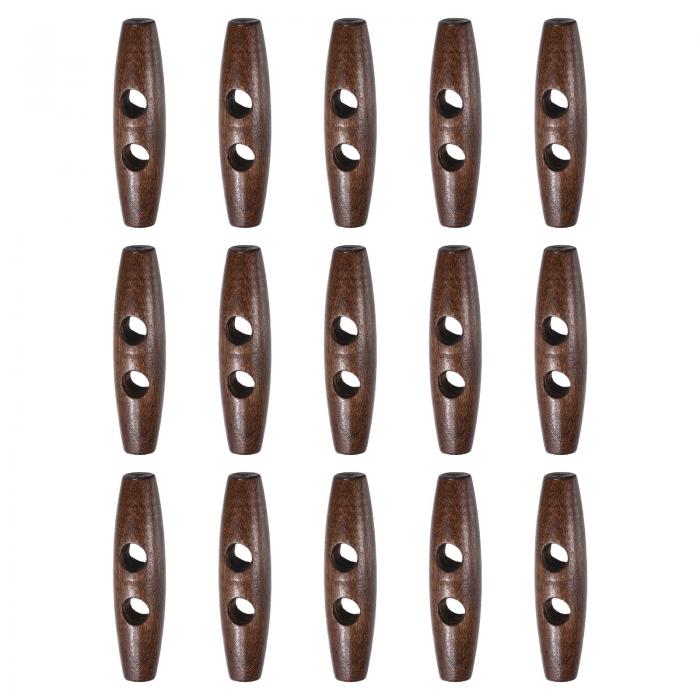 uxcell 15個 木製トグルボタン55mm / 2.2