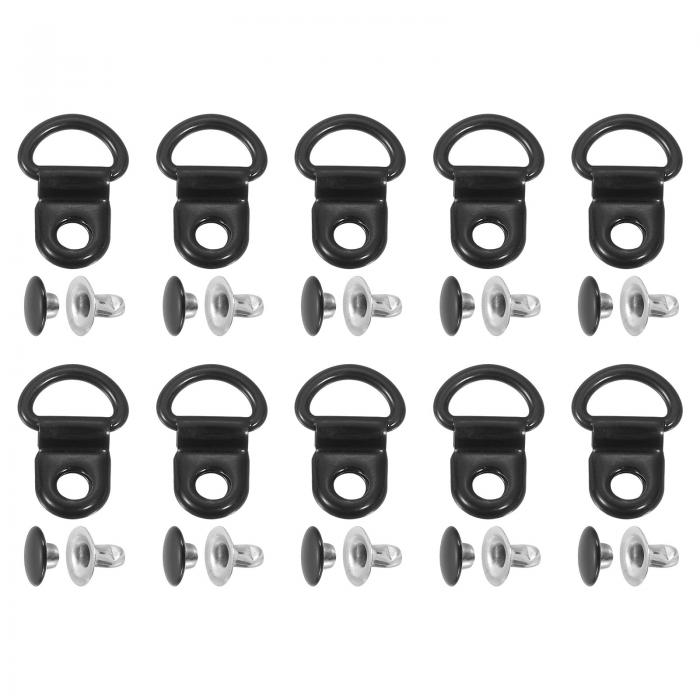 uxcell 40セットの靴ひもフック、ブーツレースフックDリングアイレットバックルとリベット、ハイキングブーツシューレザーバッグ用のブーツアイレット修理クリッ...