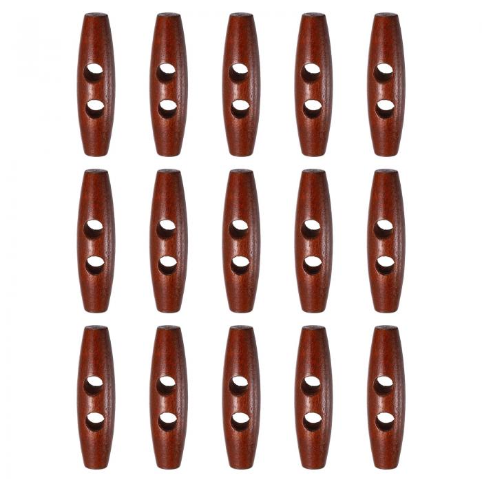 uxcell 15個 木製トグルボタン55mm / 2.2