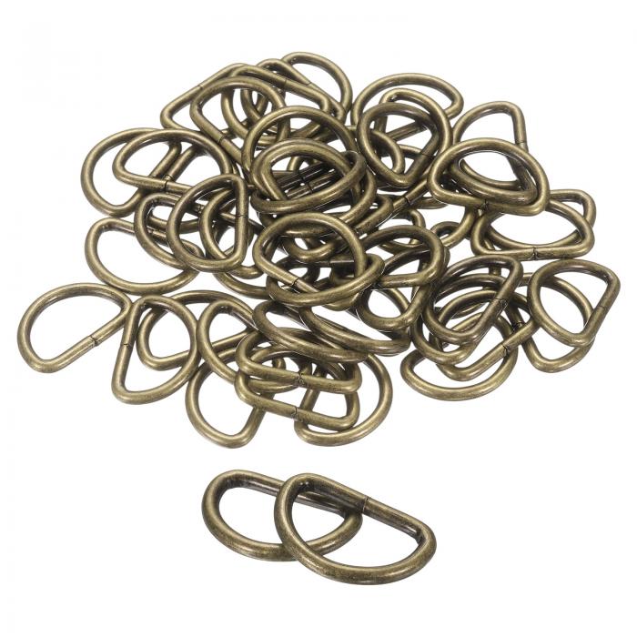uxcell 50個 Dリング 3/4インチ (20mm) メタル電気めっき D字型バックルクリップ マルチパーパスバック..