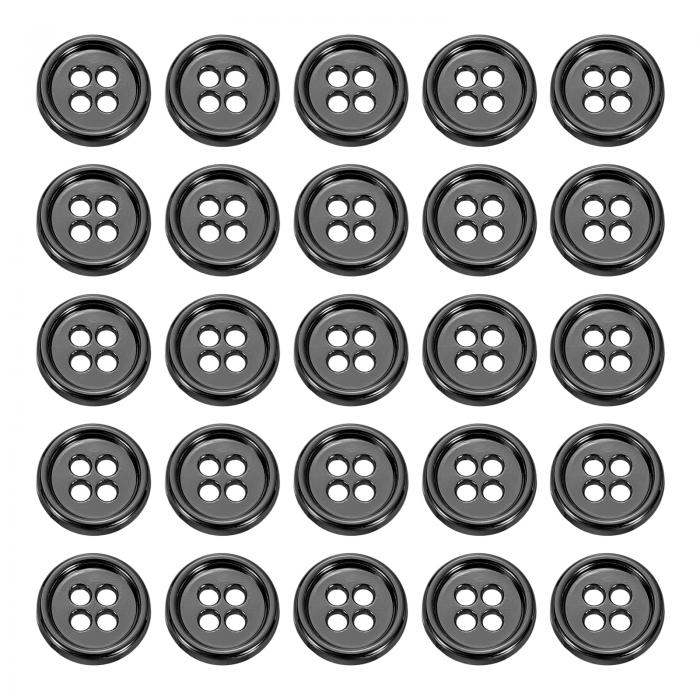 uxcell 25個 メタルボタン11.5mm（0.45インチ）4つ 穴合金丸いボタンクラフト裁縫アクセサリー 衣類DIY..
