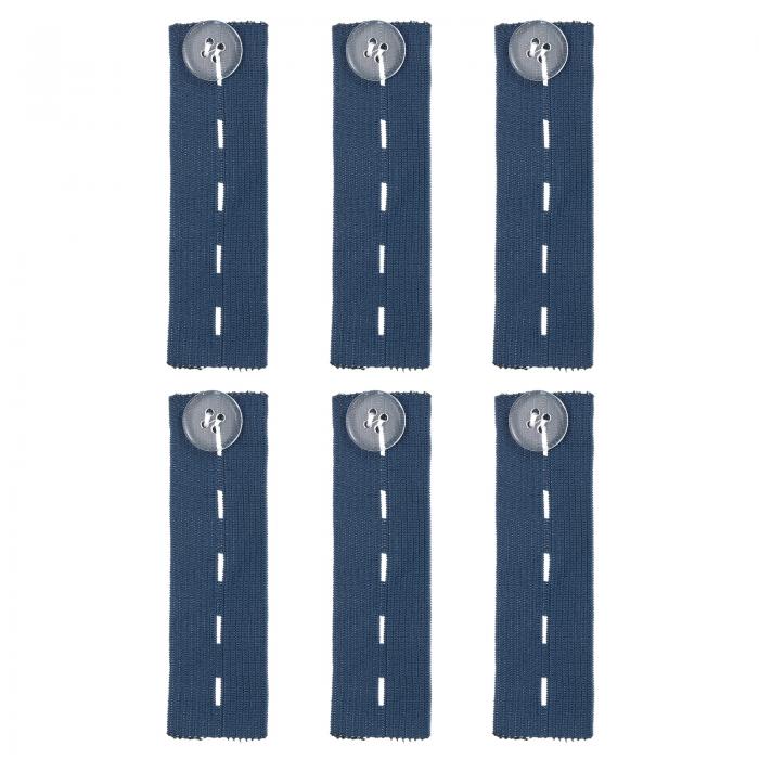 uxcell 6個 伸縮性パンツウエストエクステンダー 女性用メンズパンツジーンズ用 調整可能なボタンエクステンダー(ディープブルー 3.3x1インチ)