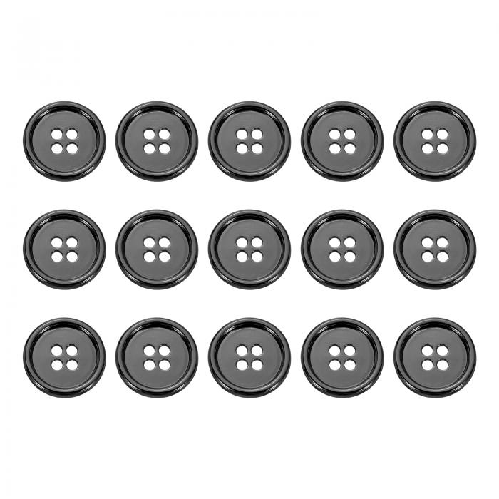 uxcell 15個 メタルボタン18mm（0.71インチ）4つ 穴合金丸いボタンクラフト裁縫アクセサリー 衣類DIYクラフト装飾用 ガン