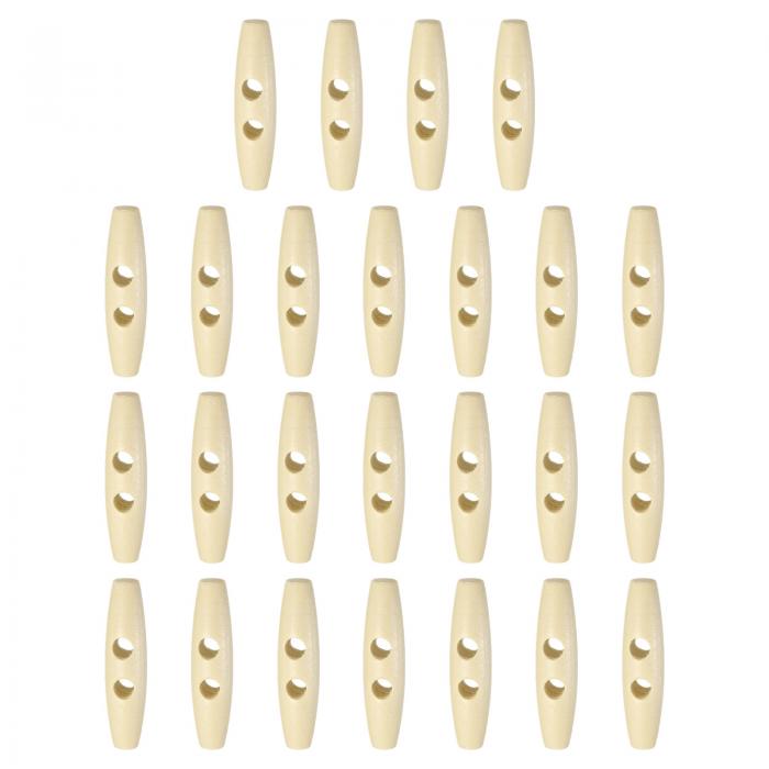 uxcell 25個 木製トグルボタン60mm / 2.4