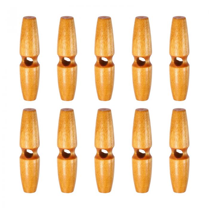 uxcell 10個 木製トグルボタン60mm / 2.4
