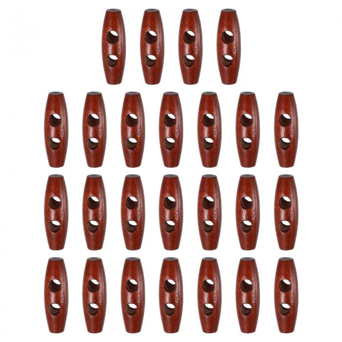 uxcell 25個 木製トグルボタン35mm / 1.4