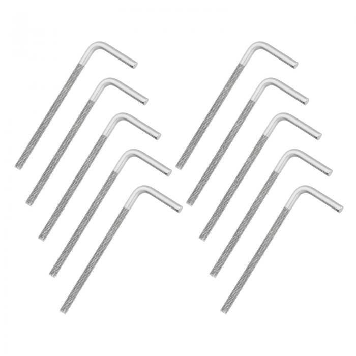 uxcell 10個 M6 x 100mm L字型 右角度 ボルト スクリュー 304ステンレス鋼 L字型 基礎ボルト 長方形 曲..