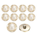 uxcell 21mmレジン製ヴィンテージ衣類用ボタンメタルコートパールウェーブボタンクラフトアクセサリー衣類コート装飾クラフトDIYプロジェクト