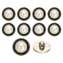 uxcell 25mm丸型樹脂ビンテージ衣類ボタンメタルコートパールボタンクラフトアクセサリー衣類コート装飾クラフトDIYプロジェクト 黒